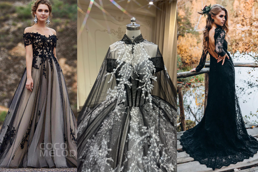 black wedding dresses